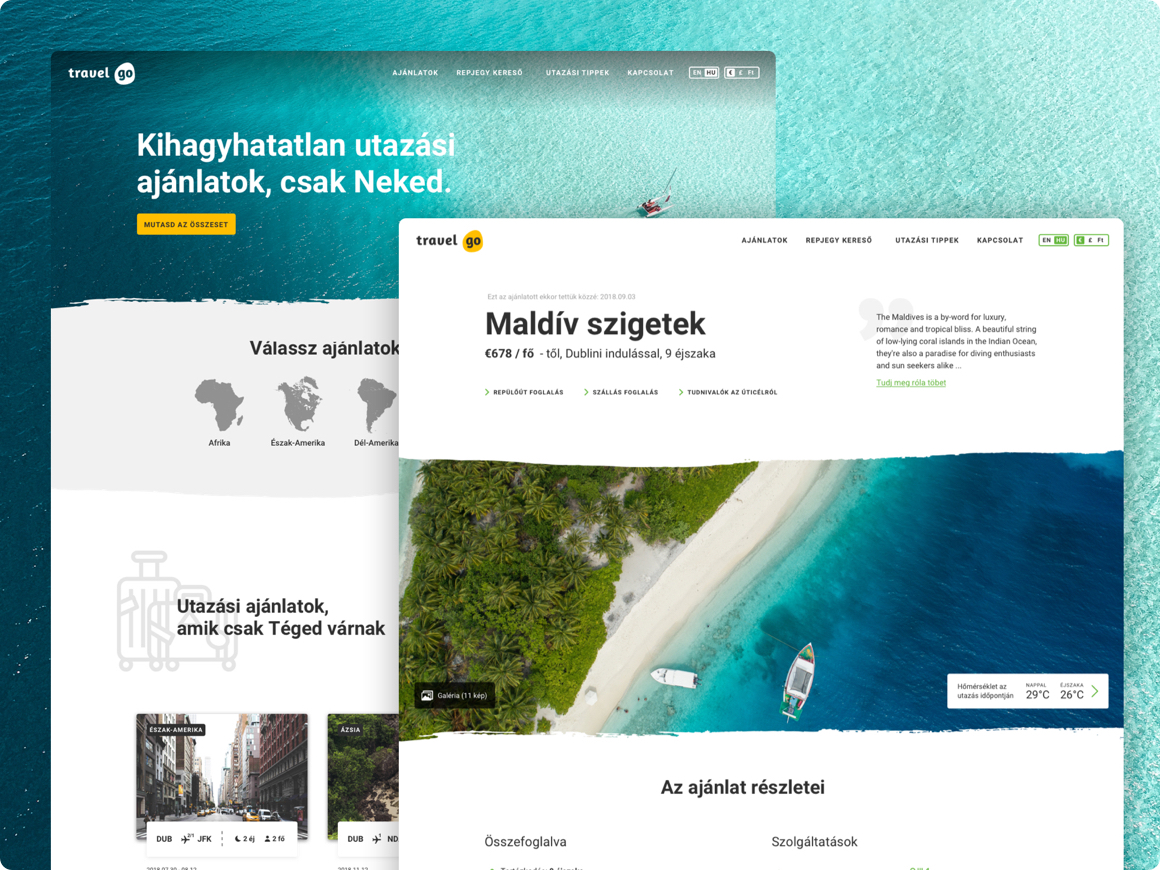 Travelgo.ie web design, webfejlesztés